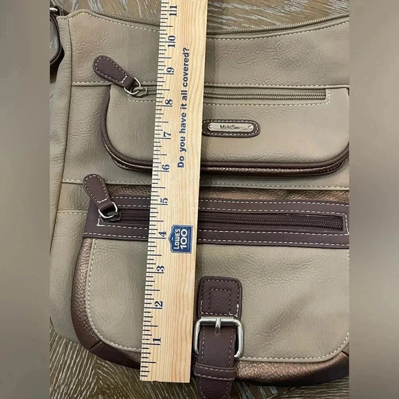 MultiSac Two tone brown multi compartment organizer bag handbag crossbody - Picture 8 of 8